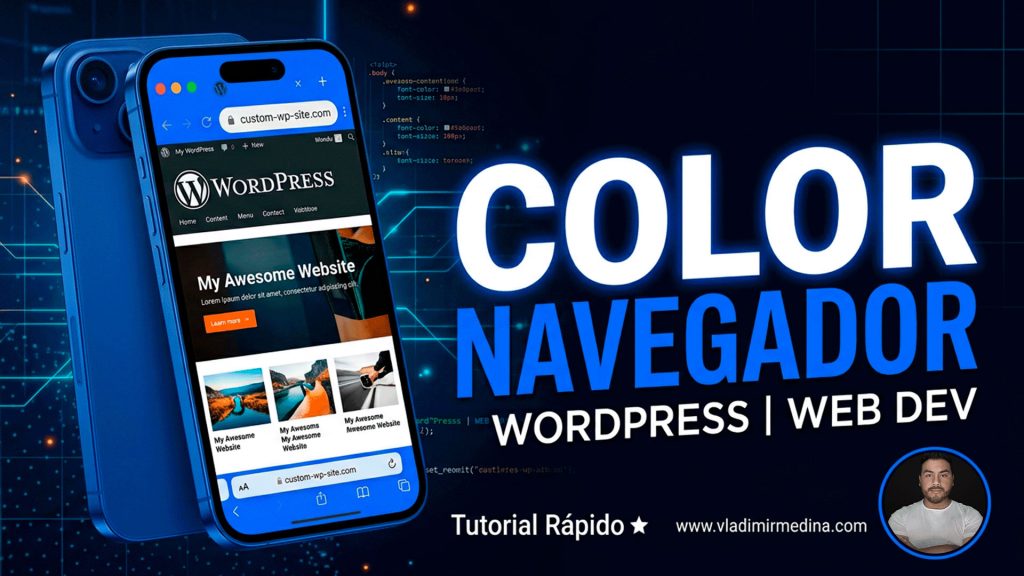 cambiar el color de la barra del navegador móvil en WordPress